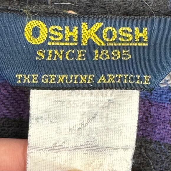 Vintage Men’s OshKosh B’Gosh Pearl Snap Flannel Shirt Plaid - Picture 5 of 6